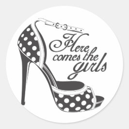 Hier komt de meisjes_SHOE.ai Ronde Sticker