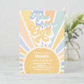 Hier komt de One Boho Sunshine 1e verjaardag Kaart (Staand voorkant)