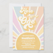 Hier komt de One Boho Sunshine 1e verjaardag Kaart (Voorkant)