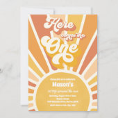 Hier komt de One Boho Sunshine 1e verjaardag Kaart (Voorkant)