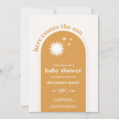 Hier komt de Son Baby Boy Shower Uitnodiging (Voorkant)