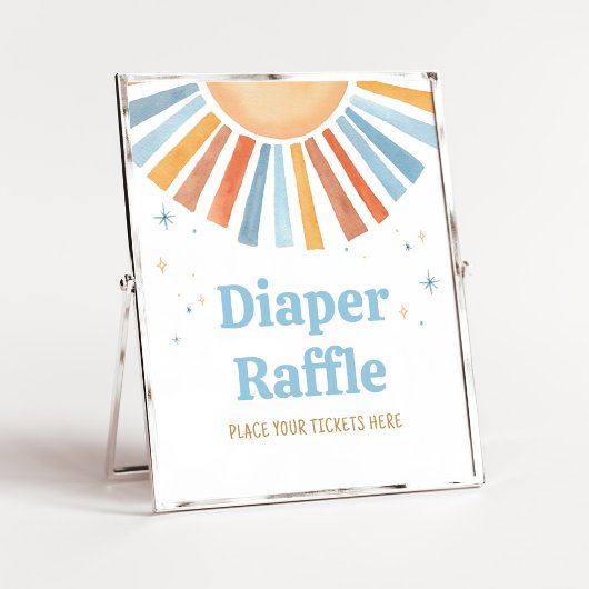 Hier komt de Son Baby shower Luier Raffle Poster