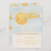 Hier komt de Son Baby shower uitnodiging 🌞✨ (Voorkant / Achterkant)