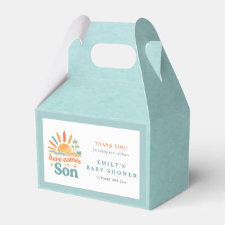 Hier komt de Son Boy Baby shower gunstbox Bedankdoosjes