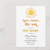 Hier komt de Son Boy Baby Sprinkle Invitation Kaart (Voorkant / Achterkant)