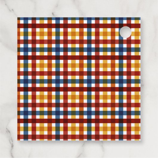 Hier komt de Son Plaid Baby Shower Bedankjes Labels (Achterkant)