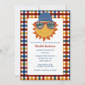 Hier komt de Son Plaid Baby Shower Kaart (Voorkant)