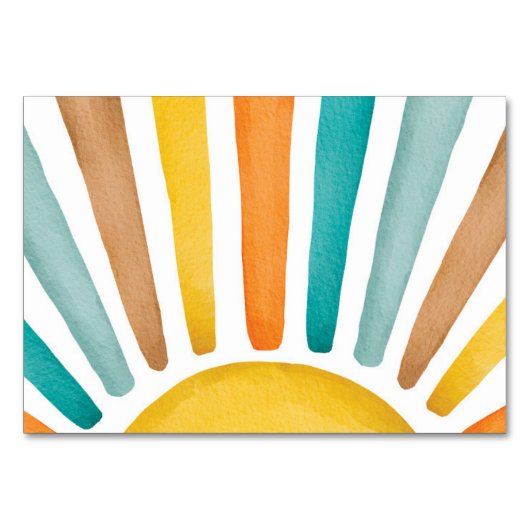 Hier komt de Son Retro Sun Baby Boy Tafelnummer (Achterkant)