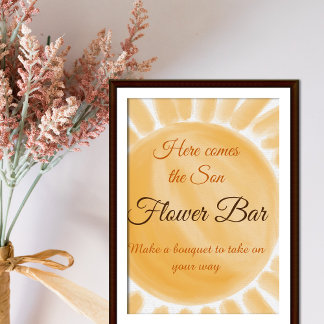 Hier komt de Son Sunshine Baby shower Flower Bar Poster