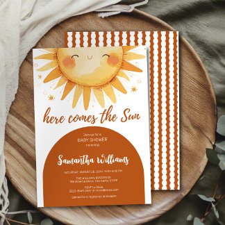 Hier komt de Sun baby shower uitnodiging