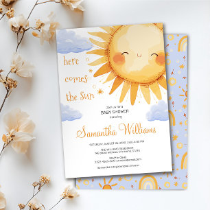 Hier komt de Sun baby shower uitnodiging