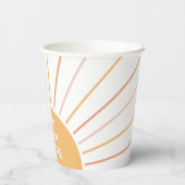 Hier komt de Sun Boho Sunshine verjaardagsbrief Cu Papieren Bekers (Achterkant)