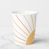 Hier komt de Sun Boho Sunshine verjaardagsbrief Cu Papieren Bekers (Voorkant)