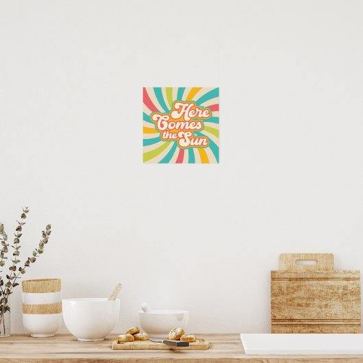 Hier komt de Sun Retro Summer Vibes Poster (Keuken)