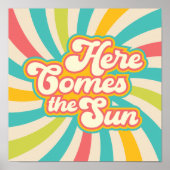 Hier komt de Sun Retro Summer Vibes Poster (Voorkant)