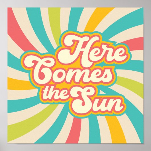 Hier komt de Sun Retro Summer Vibes Poster (Voorkant)