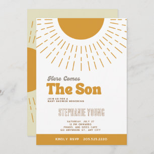 Hier komt de uitnodiging voor het Baby shower Son