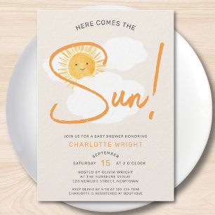 Hier Komt De Zon Baby Shower Kaart