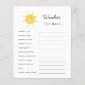 Hier Komt De Zon Baby Shower Wensen Advieskaarten (Voorkant)
