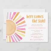 Hier komt de zon boho meisje baby shower kaart (Voorkant)