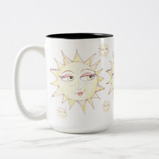 Hier komt de zon...felle zon tweekleurige koffiemok