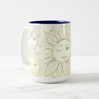 Hier komt de zon - koffie-mok tweekleurige koffiemok
