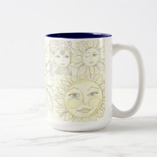 Hier komt de zon - koffie-mok tweekleurige koffiemok