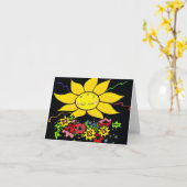 Hier komt de zon Oekraïense volkskunst Kaart (Gele Bloem)