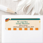 Hier komt de zon Retro Baby shower Etiket (Insitu)