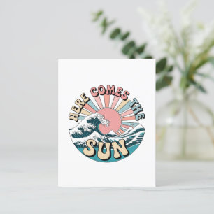 Hier komt de zon - Retro Summer Vibes Briefkaart
