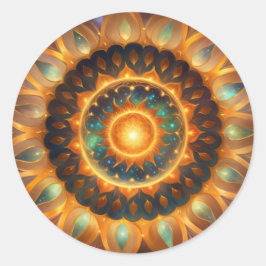 Hier komt de zon ronde sticker