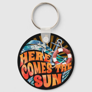 Hier komt de zon sleutelhanger