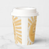 Hier Komt de Zon Straal Gele Bruidsfeest Papieren Bekers (Rechts)