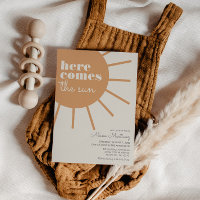 Hier komt de zon | Uitnodiging tot Baby shower van