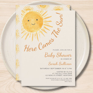 Hier Komt De Zon Zonne Baby Shower Kaart