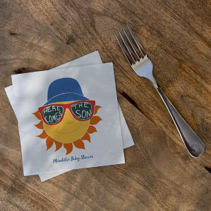 Hier komt de zoon baby jongen douche servet