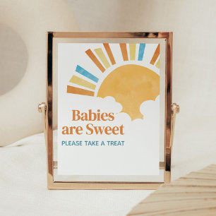 Hier komt de zoon Baby shower baby's zijn zoet Poster
