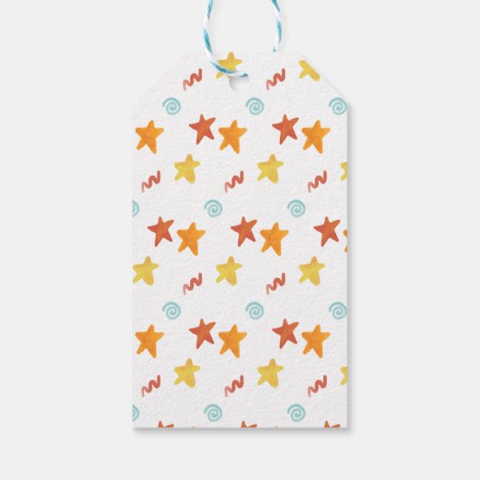 Hier komt de zoon Baby shower dank u aangepaste Cadeaulabel (Achterkant)