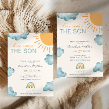 Hier Komt De Zoon Baby Shower Jongen Blauw