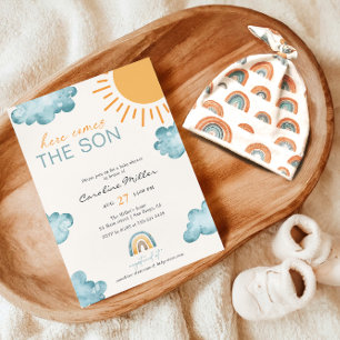 Hier Komt De Zoon Baby Shower Jongen  Kaart