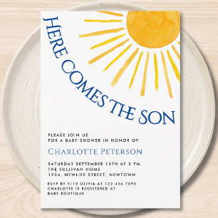 Hier Komt De Zoon Baby Shower Kaart