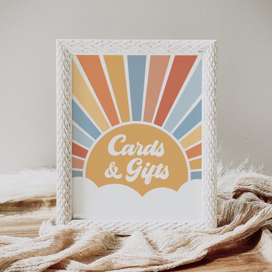 Hier komt de Zoon Baby shower Kaarten en geschenke Poster