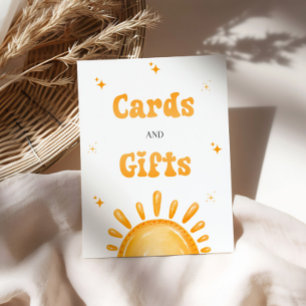 Hier komt de zoon Baby shower Kaarten en geschenke Reclamebord Met Voetstuk