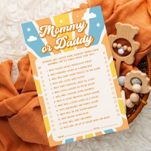 Hier komt de zoon Baby shower mama of papa spel