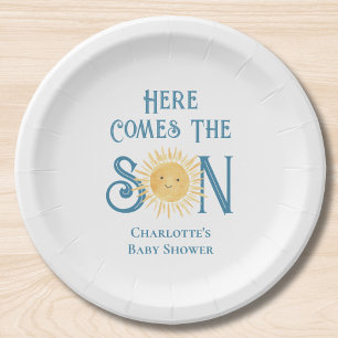Hier Komt De Zoon Baby Shower Papieren Bordje