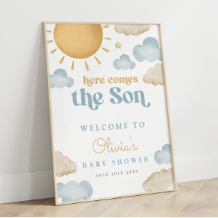 Hier Komt De Zoon Baby Shower Poster
