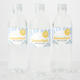 Hier Komt de Zoon Baby Shower Waterfles Etiket