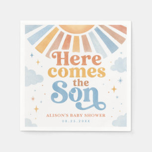 Hier Komt de Zoon Boho Retro Zonneschijn Baby Show Servet