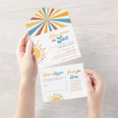 Hier Komt De Zoon Boy Baby Shower All In One Uitnodiging (Afscheurbaar)