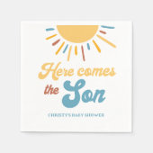 Hier Komt De Zoon Boy Baby Shower Servet (Voorkant)